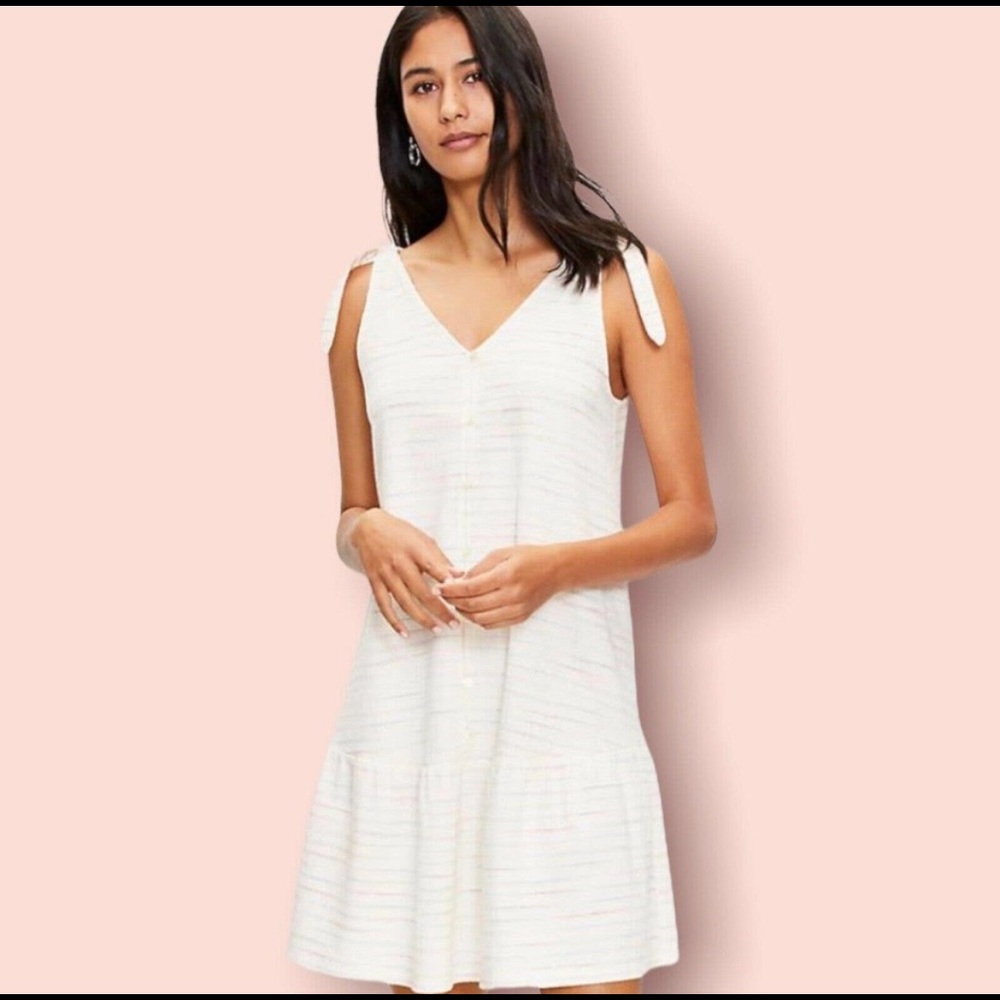 Loft Stripe Linen Dress NWOT